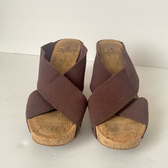 Lucky Brand Shoes Lucky Brand Miller Wedges Cork Platform Chocolate